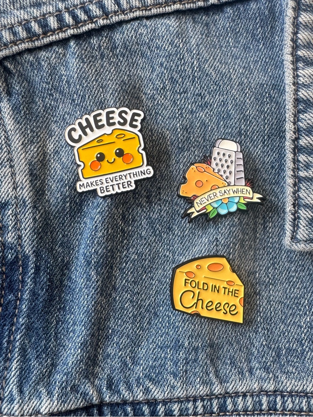 Cheese Lover Enamel Pin | Funny Foodie Gift | Foodie Lapel Pin